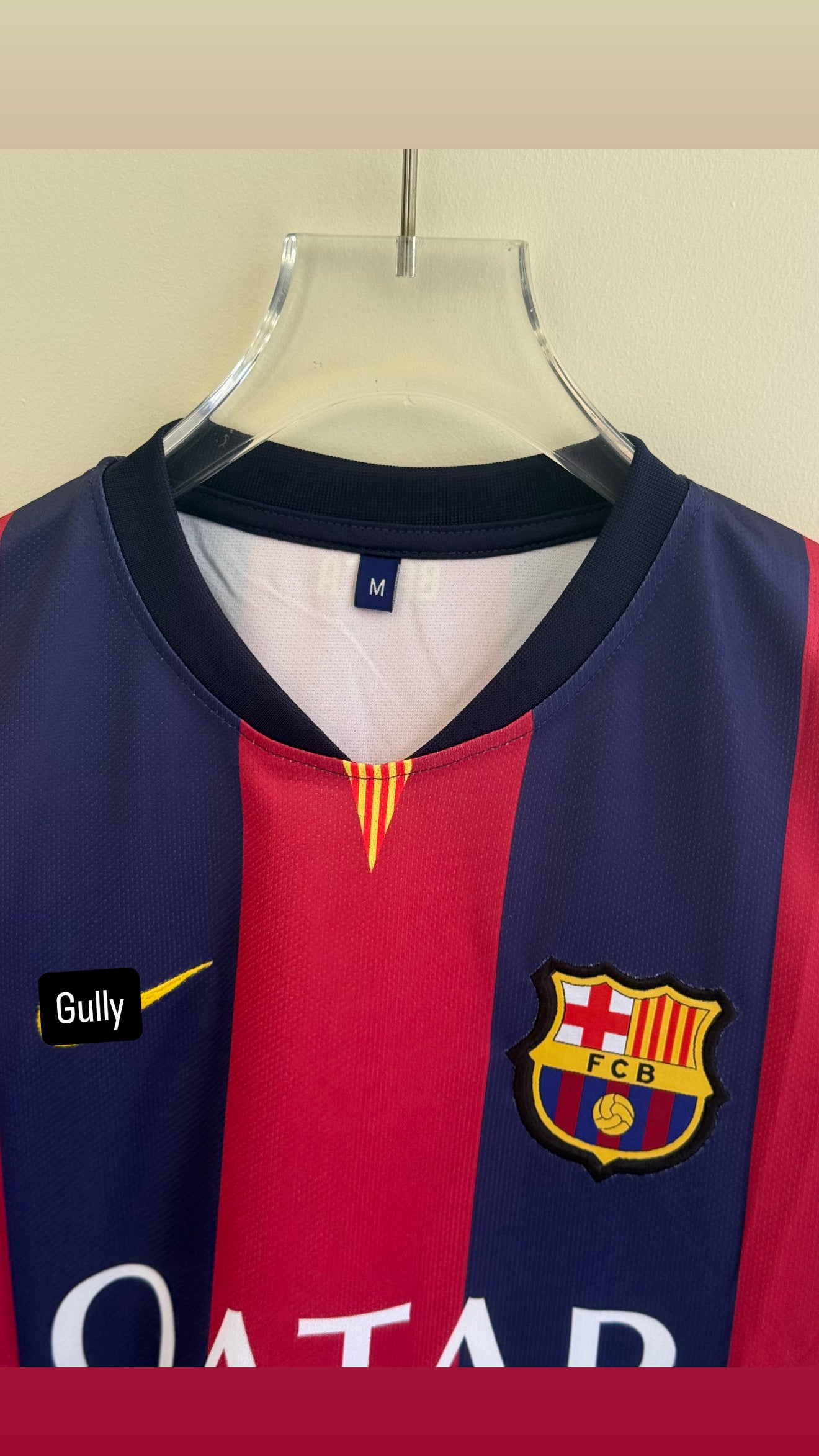 NEYMAR BARCELONA 2014/15 HOME KIT EMBROIDERY