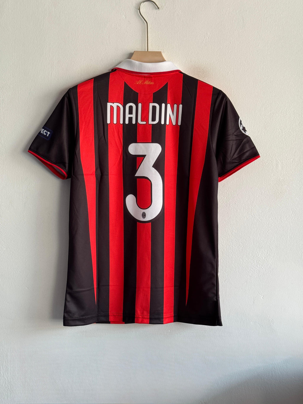 MALDINI AC MILAN 2009/10 HOME KIT POLO EMBROIDERY