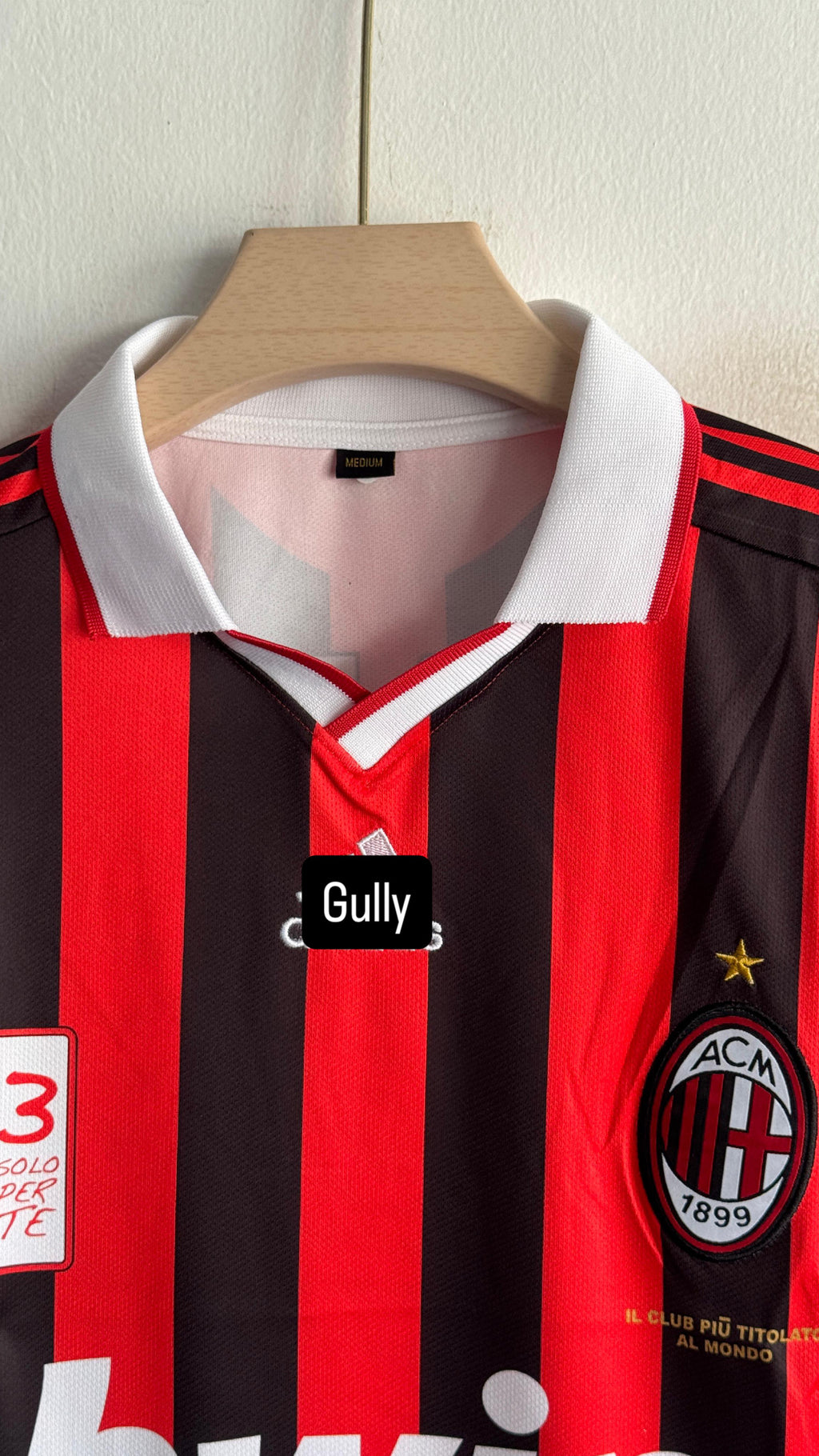 MALDINI AC MILAN 2009/10 HOME KIT POLO EMBROIDERY