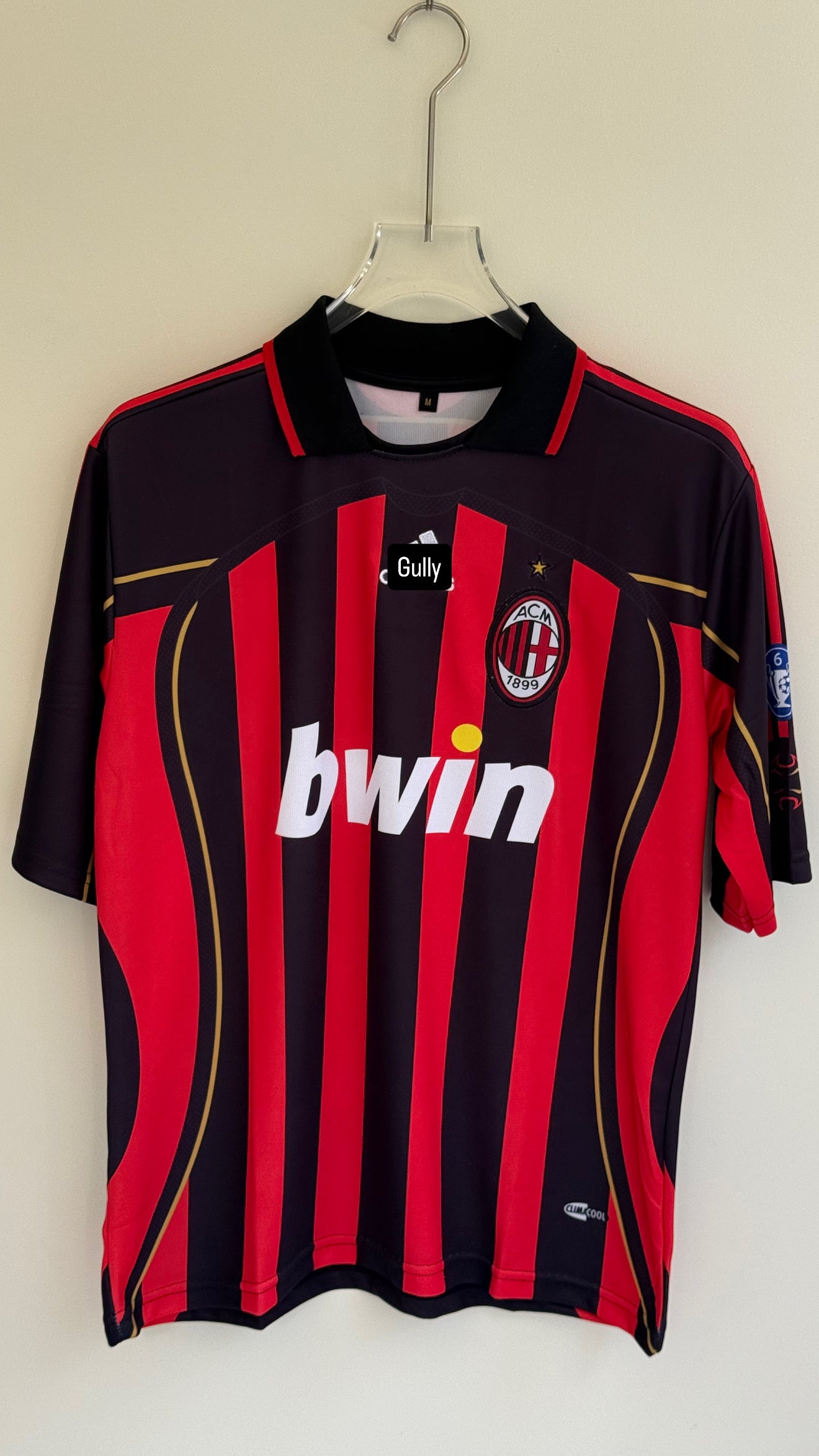 MALDINI AC MILAN 2007/08 POLO HOME KIT FIVE SLEEV