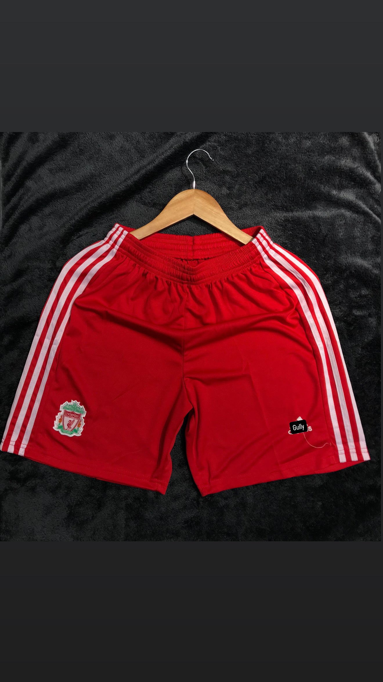 LIVERPOOL RETRO SHORTS RED EMBROIDERY