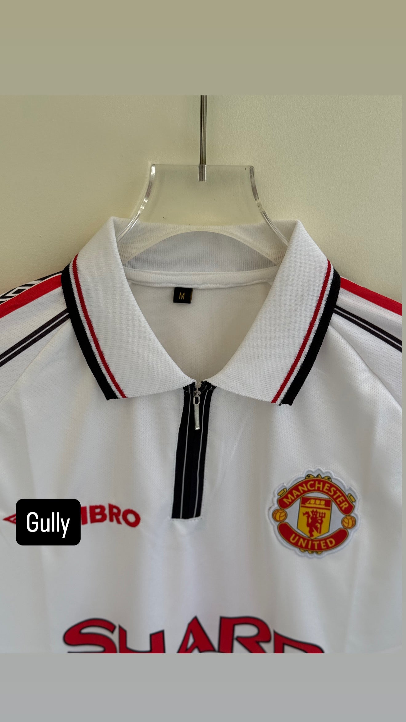 BECKHAM UNITED 1998/99 AWAY POLO EMBROIDERY