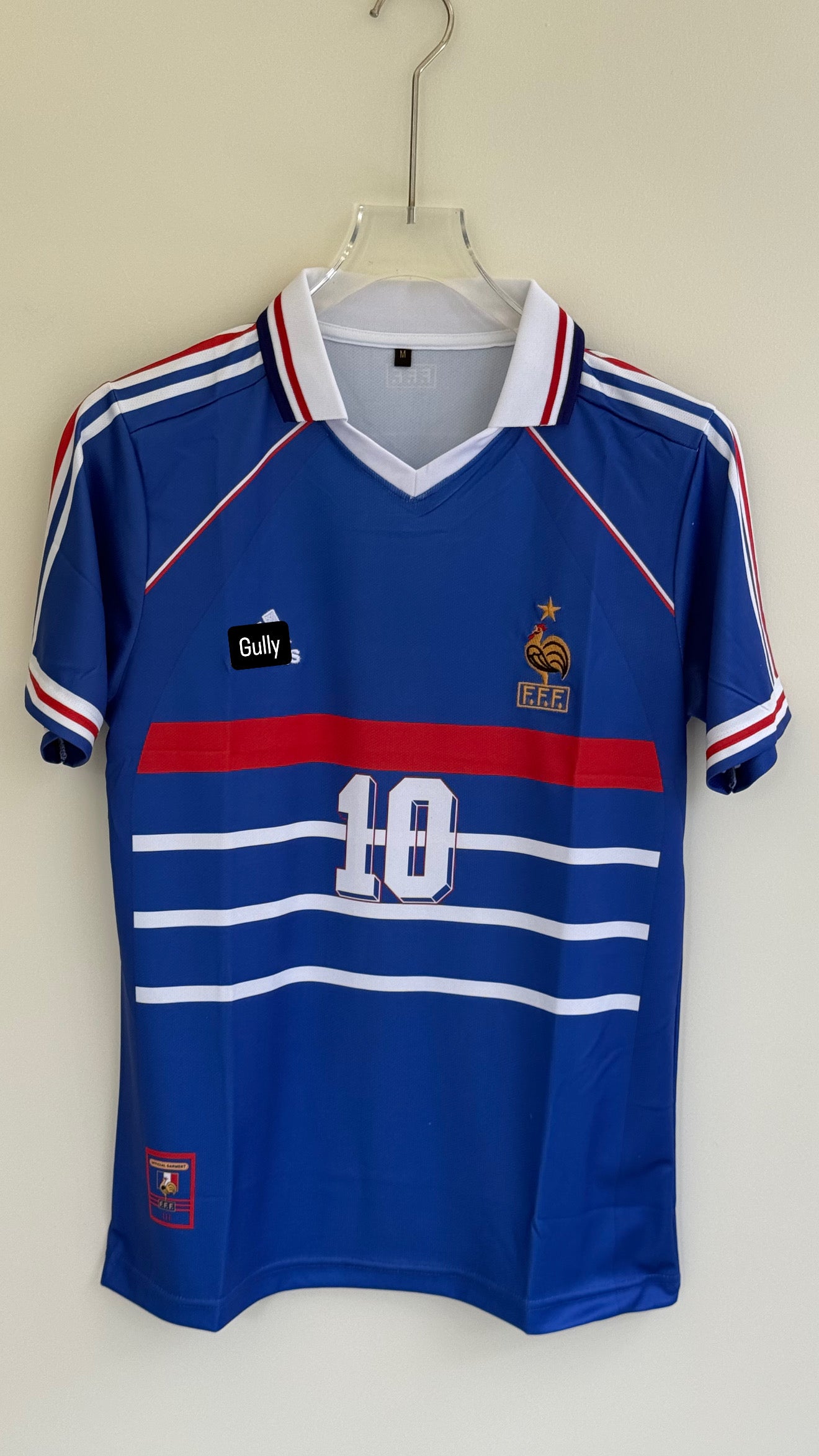ZIDANE FRANCE 1998 WORLD CUP HOME KIT POLO EMBROIDERY