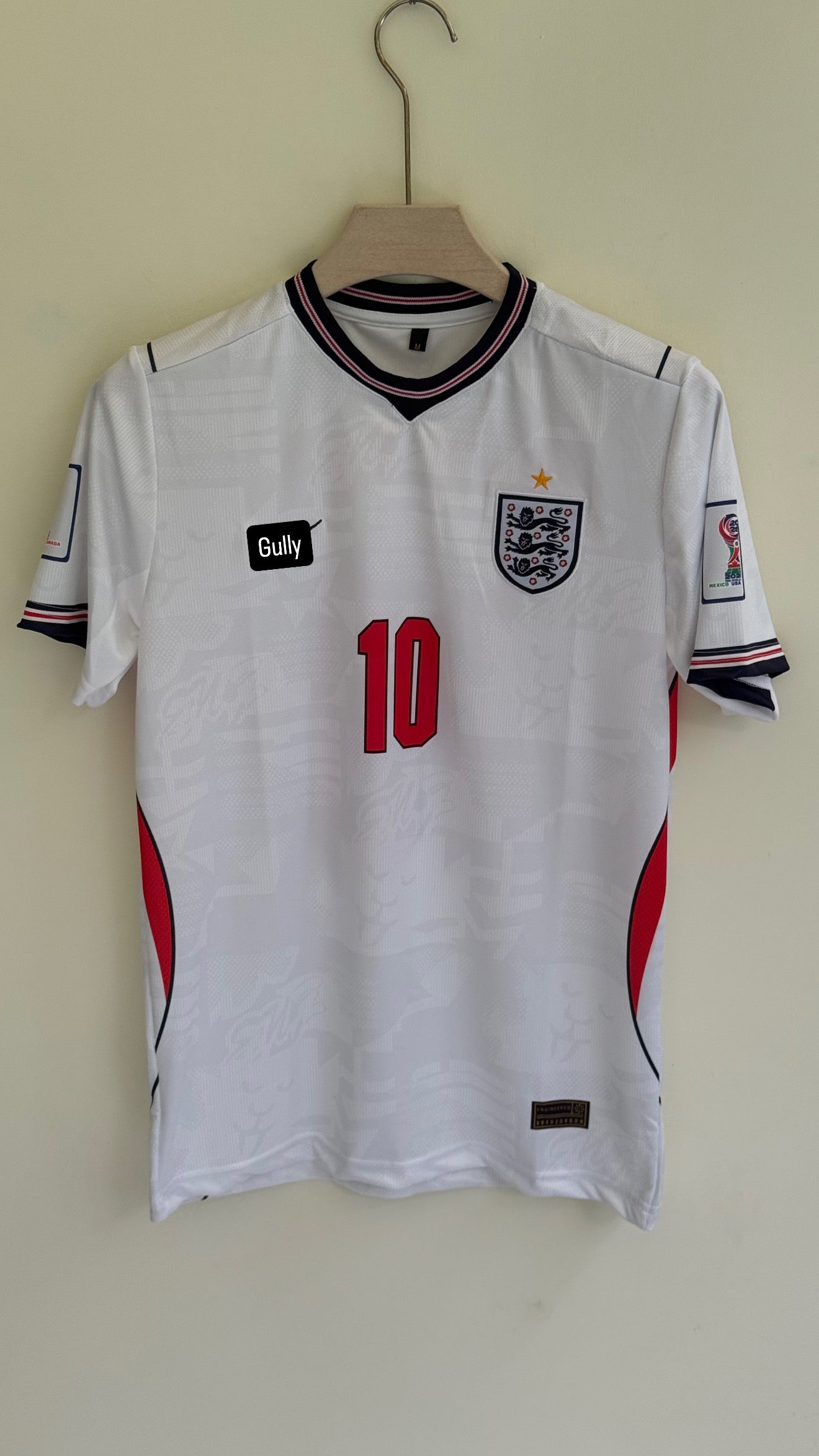 BELLINGHAM ENGLAND 2026 WORLD CUP HOME KIT EMBROIDERY