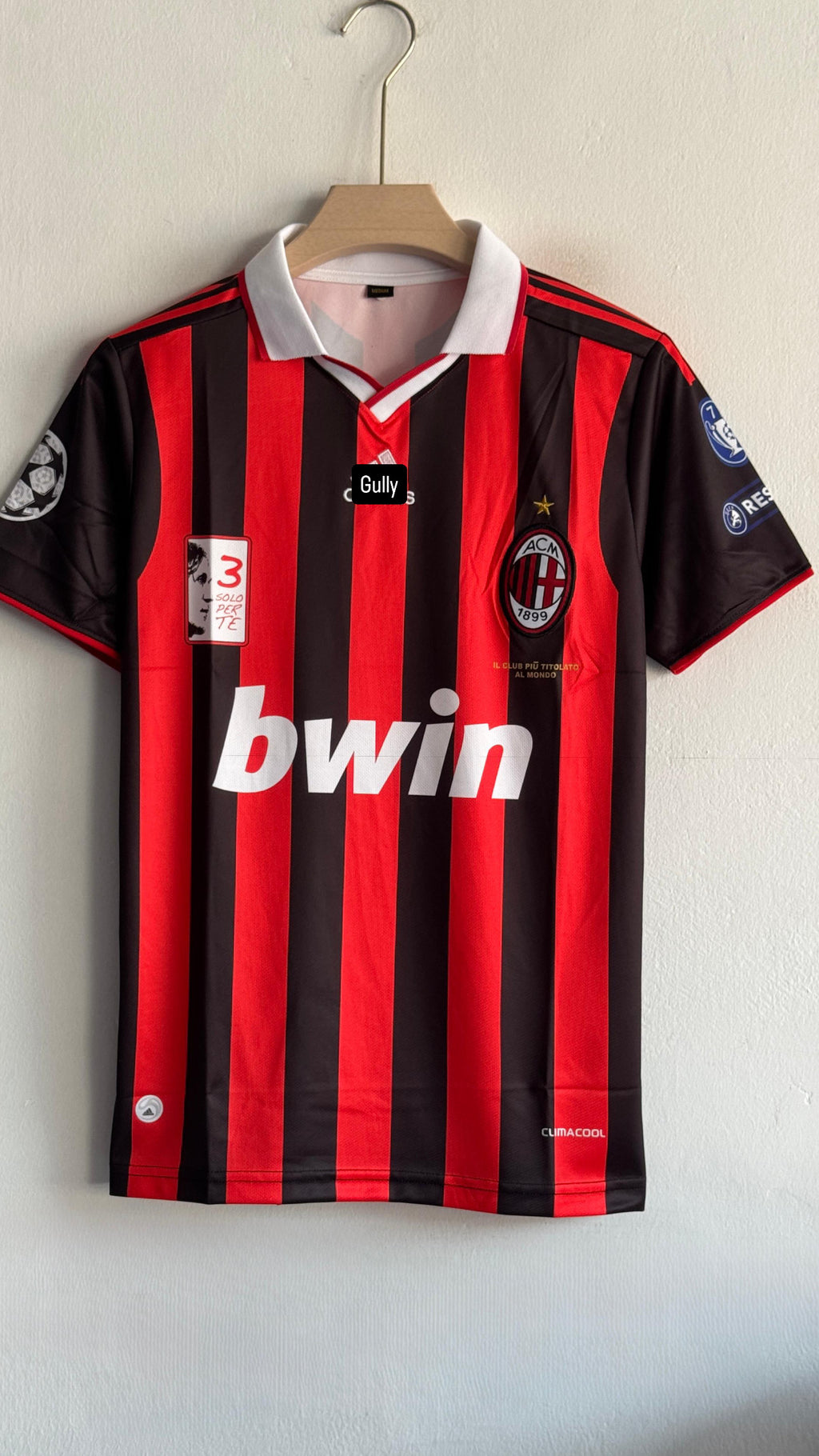 MALDINI AC MILAN 2009/10 HOME KIT POLO EMBROIDERY