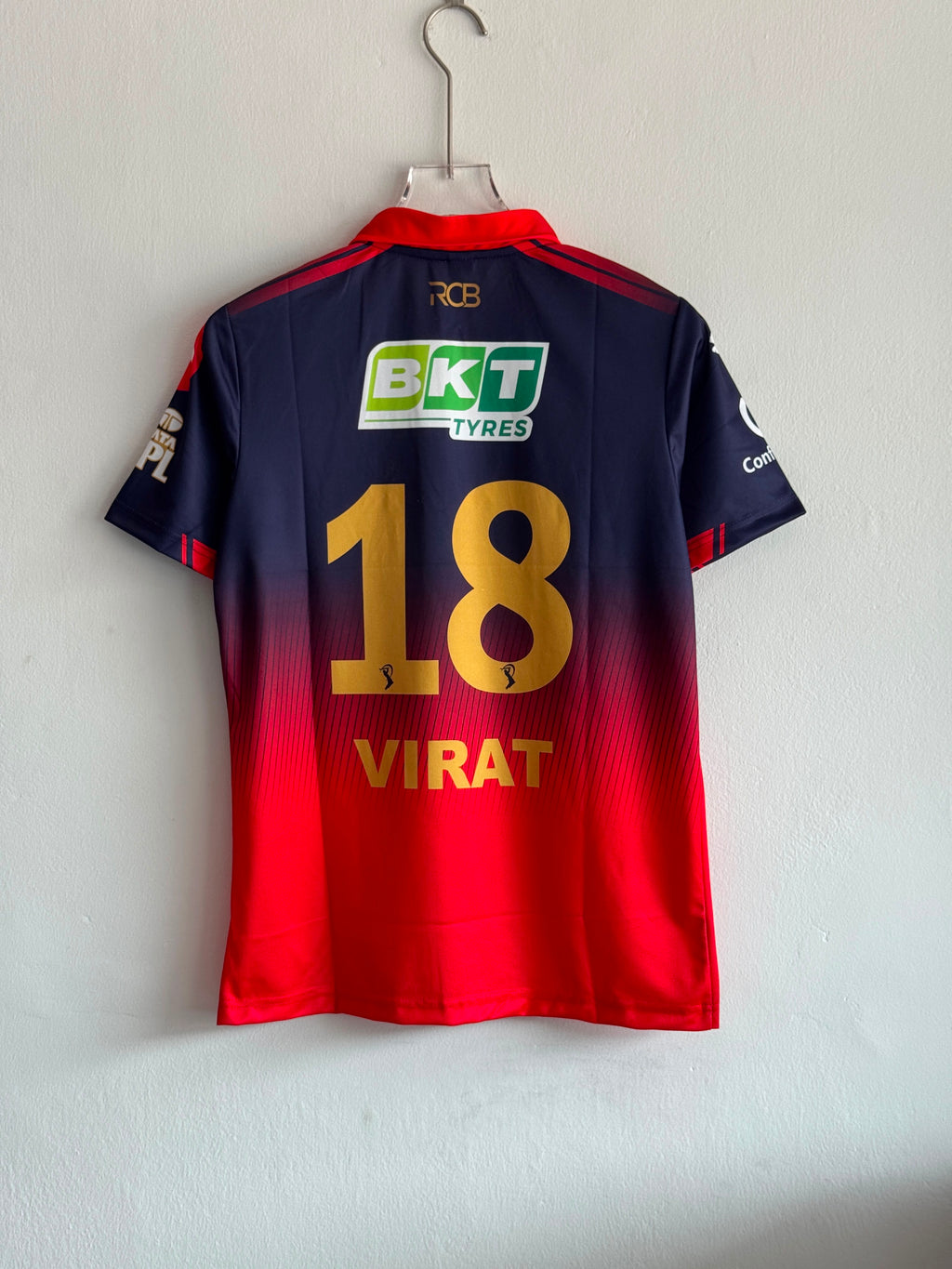 KOHLI RCB(2 STAR)HOME KIT POLO ZIP EMBROIDERY
