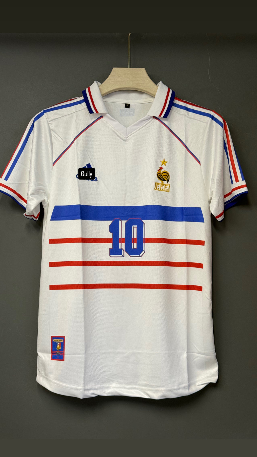 ZIDANE FRANCE 1998 AWAY KIT POLO EMBROIDERY