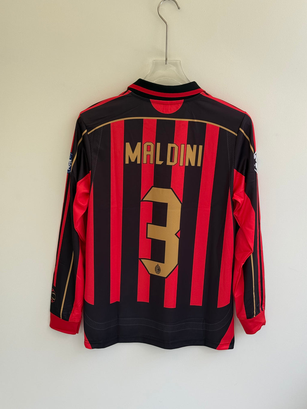 MALDINI AC MILAN HOME KIT 2006/07 POLO FULL SLEEV EMBROIDERY