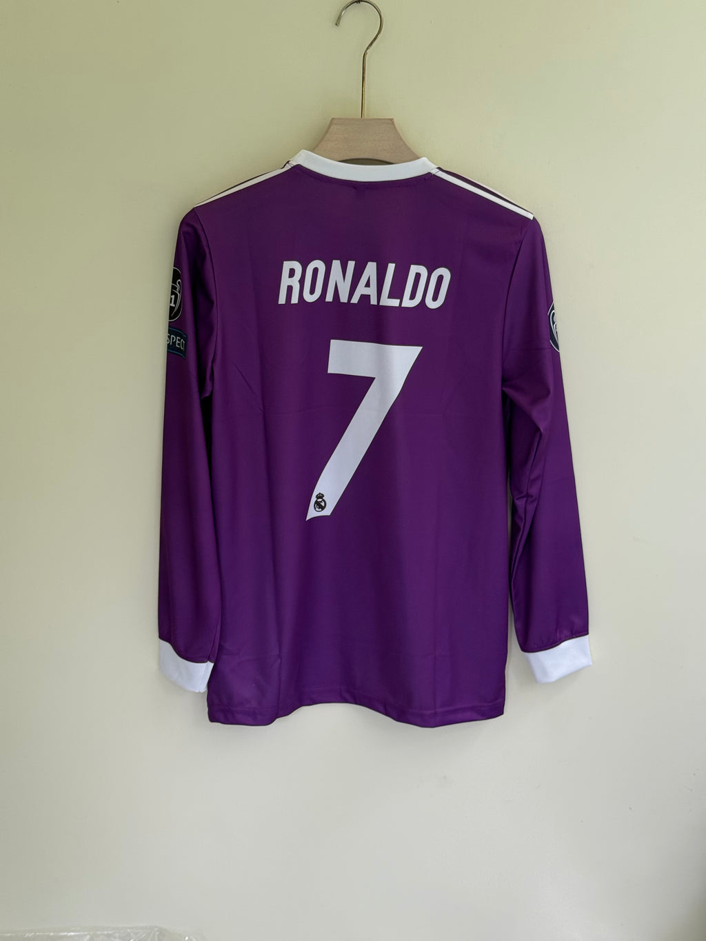 RONALDO REAL MADRID 2016/17 AWAY KIT FULL SLEEV EMBROIDERY