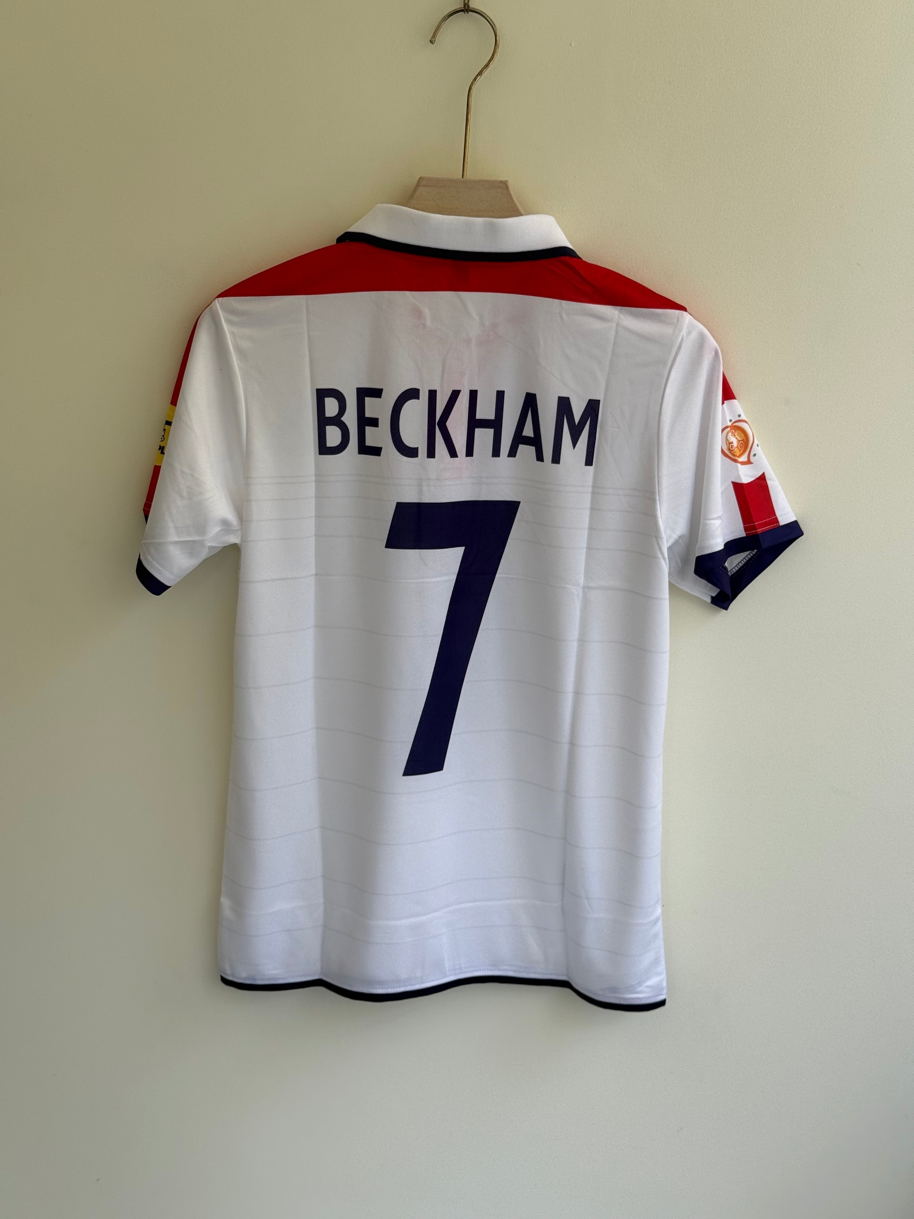BECKHAM ENGLAND HOME KIT POLO 2003-2004 EMBROIDERY