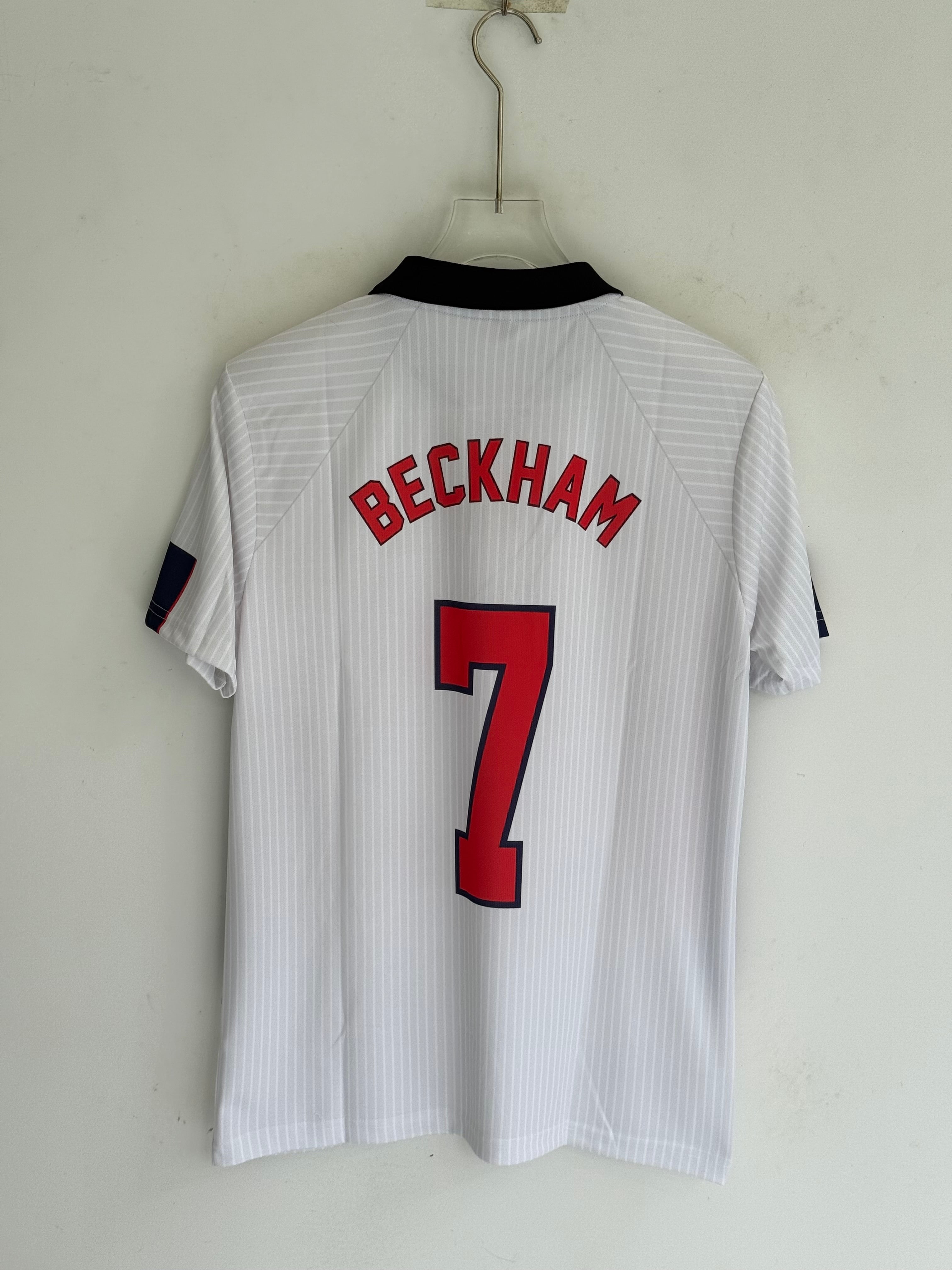 BECKHAM ENGLAND HOME KIT 1998 POLO EMBROIDERY
