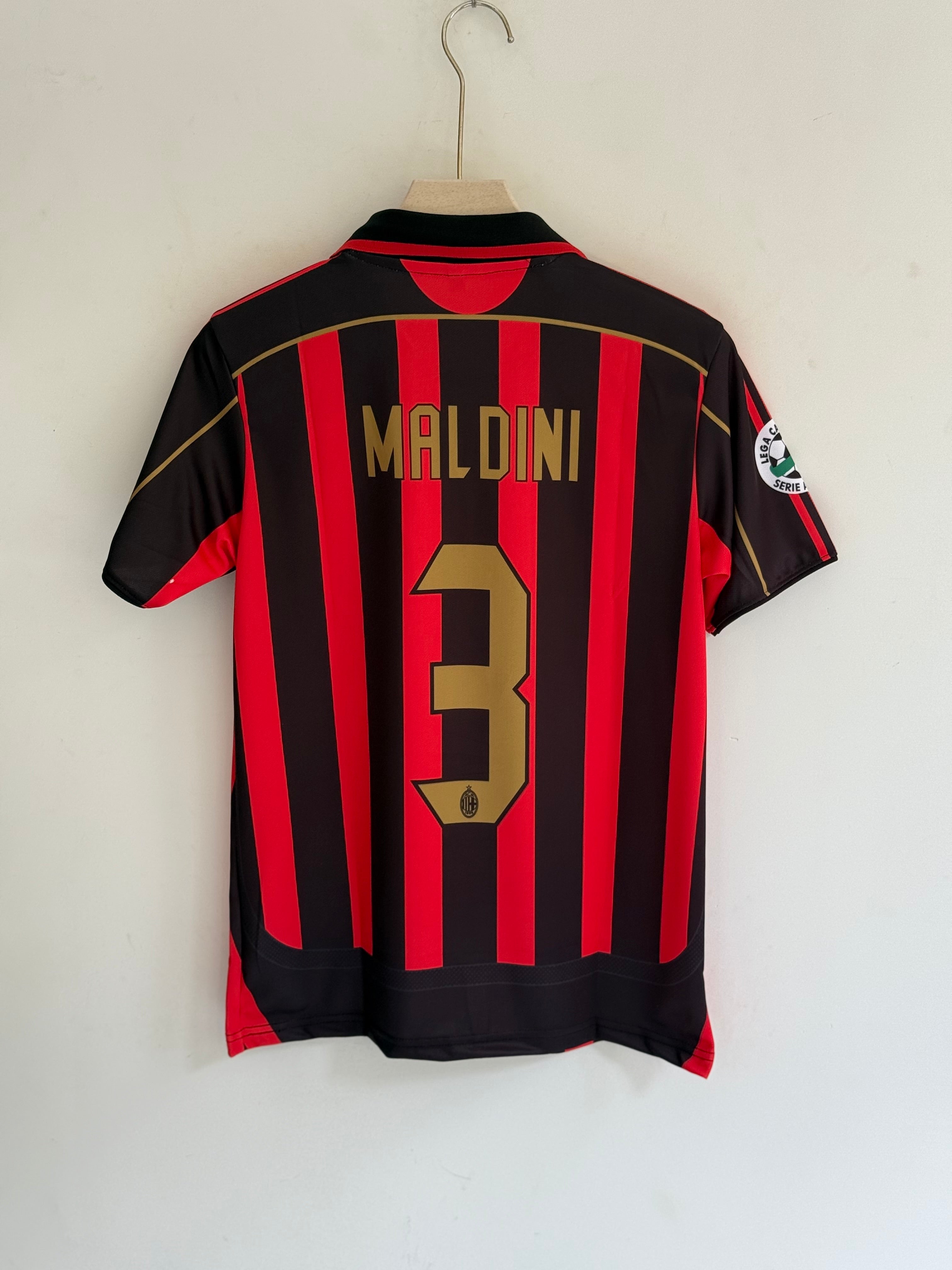 MALDINI AC MILAN 2007 HOME KIT POLO EMBROIDERY
