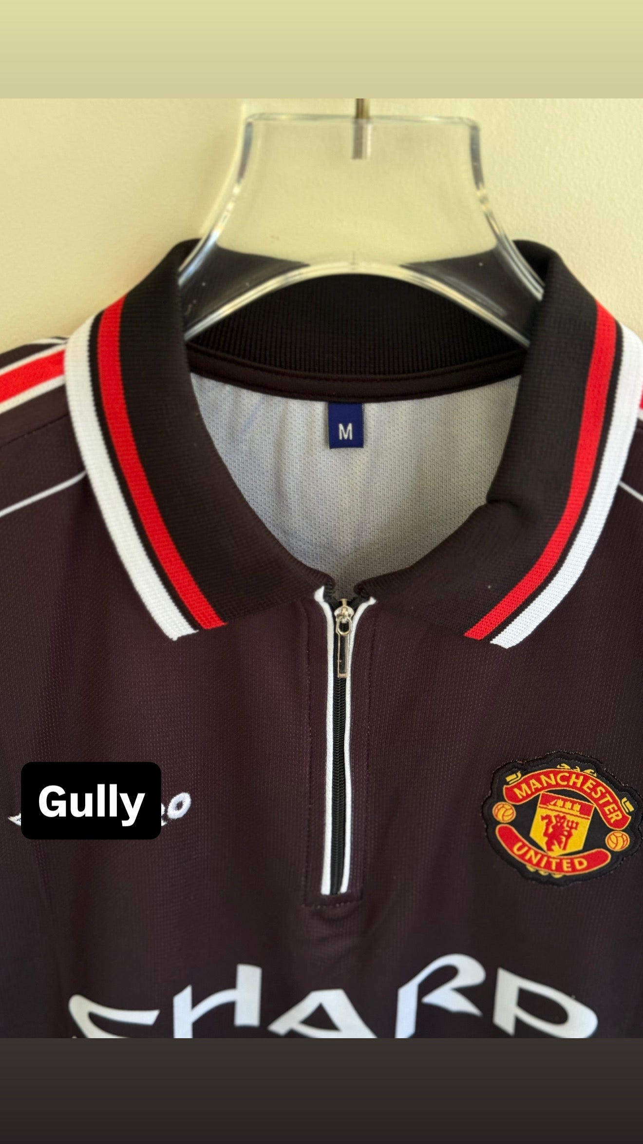 BECKHAM UNITED 1998/99 AWAY KIT THIRD EMBROIDERY