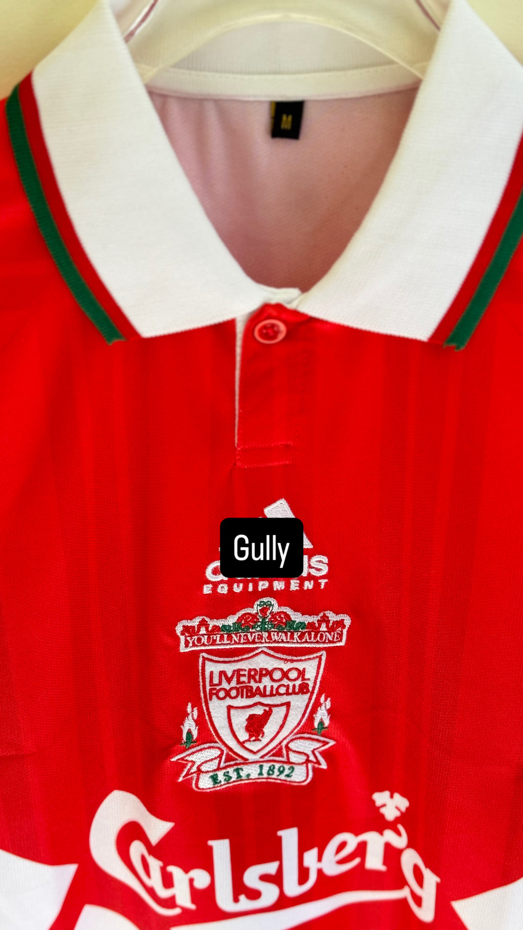 TORRES LIVERPOOL HOME KIT 1993/95 POLO EMBROIDERY