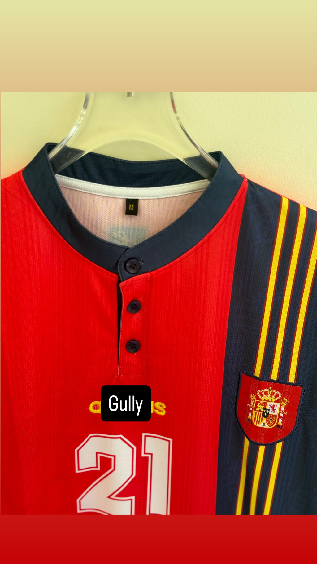 LUIS ENRIQUE SPAIN HOME KIT FIVE SLEEV EMBROIDERY