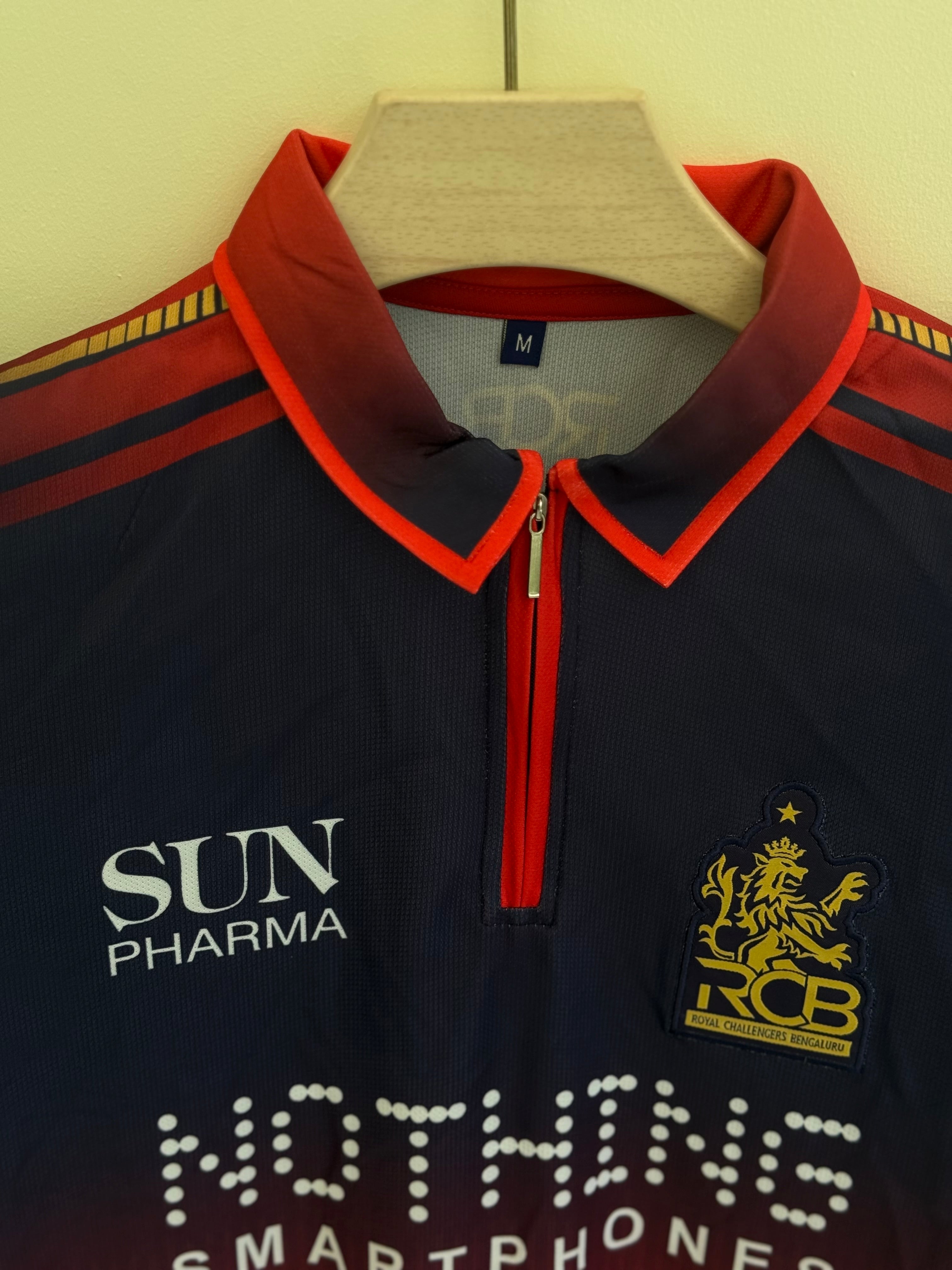 KOHLI RCB HOME KIT POLO ZIP EMBROIDERY