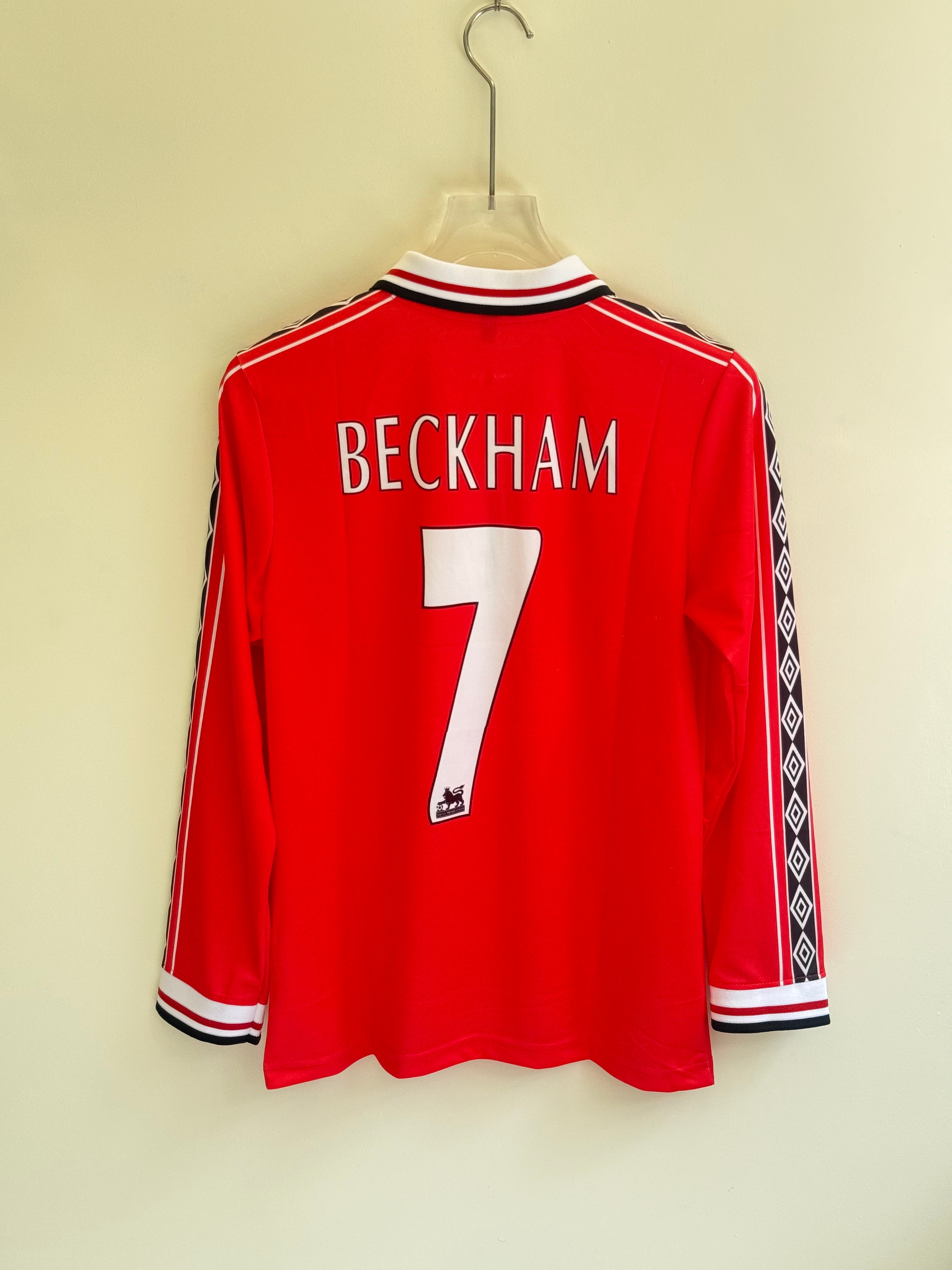 BECKHAM UNITED 1998 HOME KIT POLO FULL SLEEV EMBROIDERY
