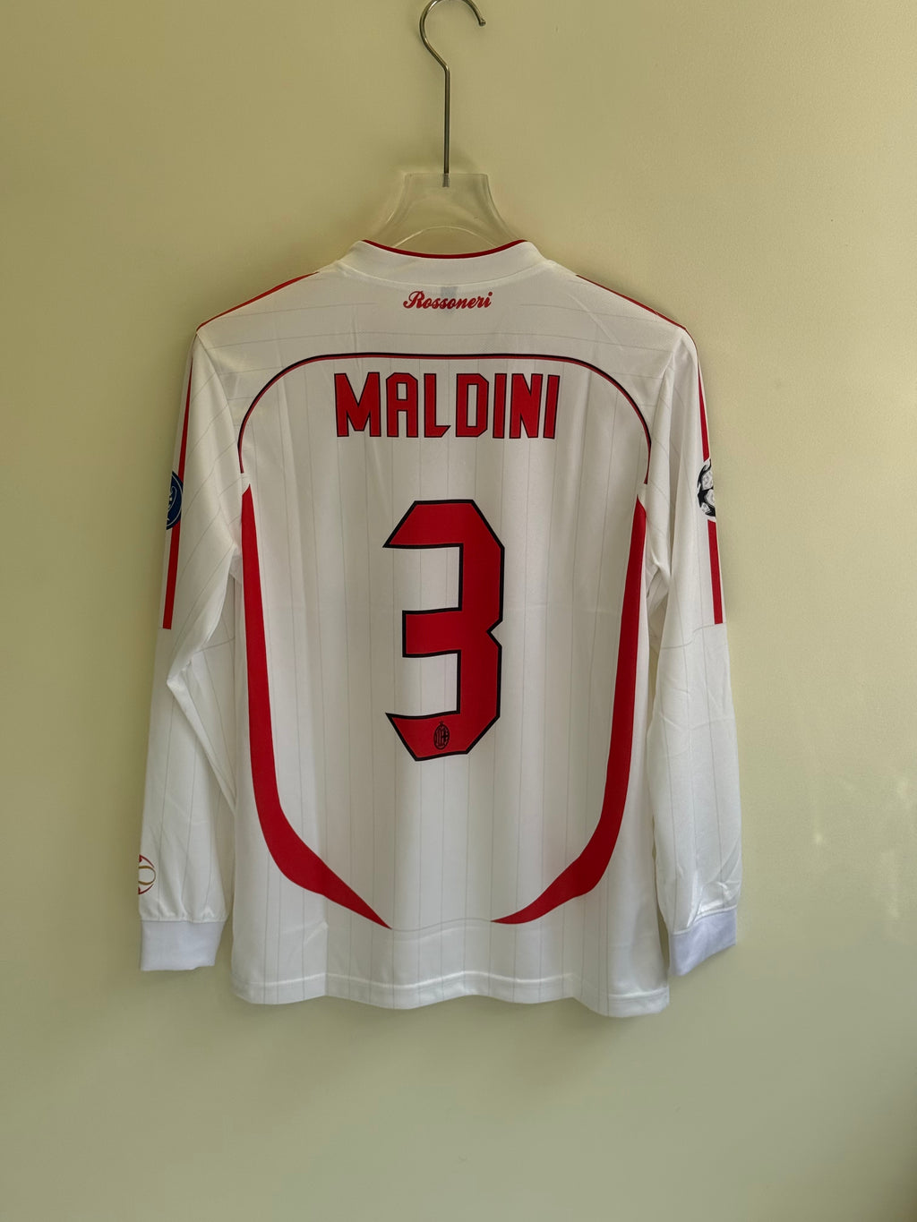 MALDINI AC MILAN 2006/07 AWAY FULL SLEEV EMBROIDERY