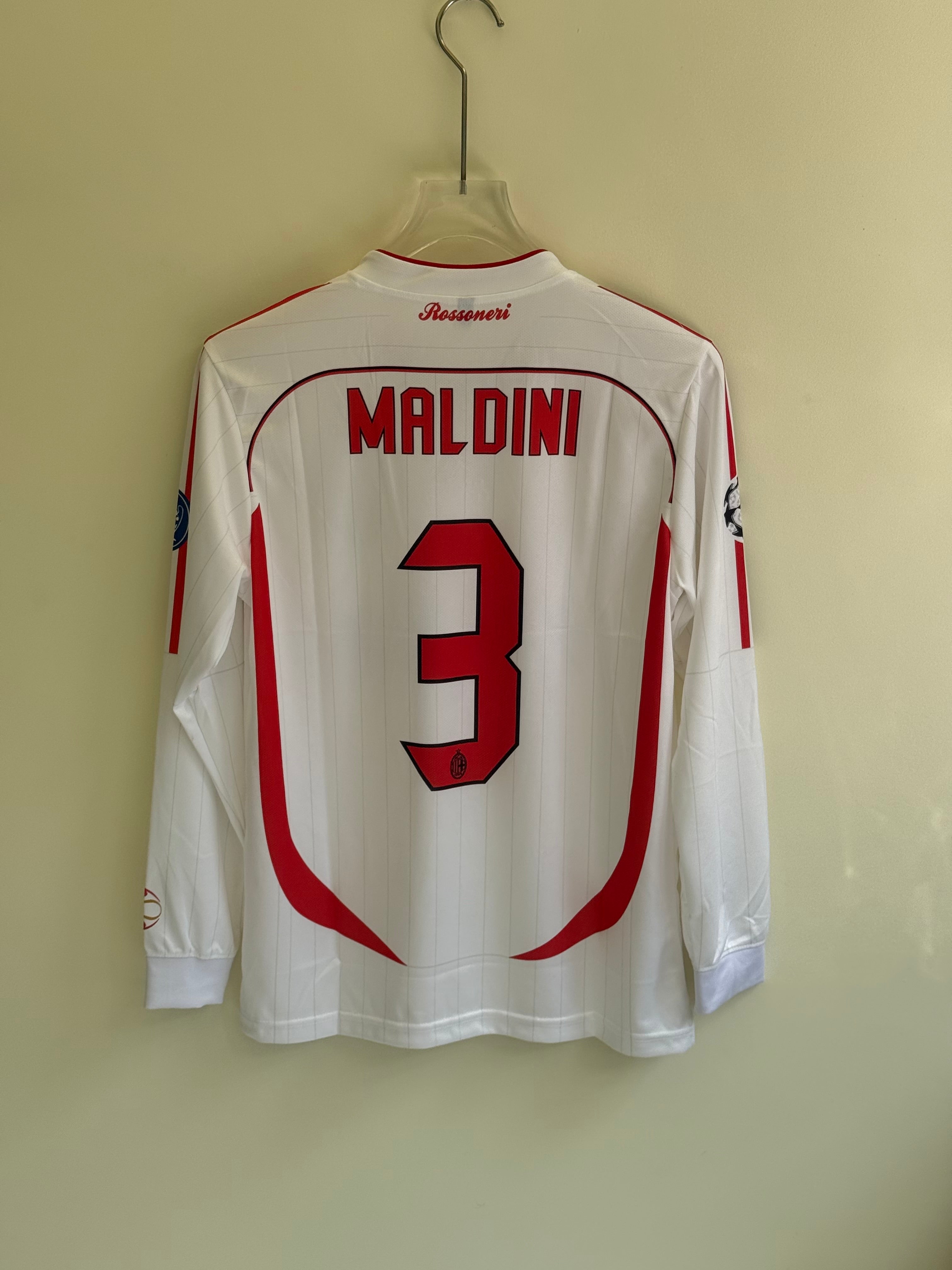 MALDINI AC MILAN 2006/07 AWAY FULL SLEEV EMBROIDERY