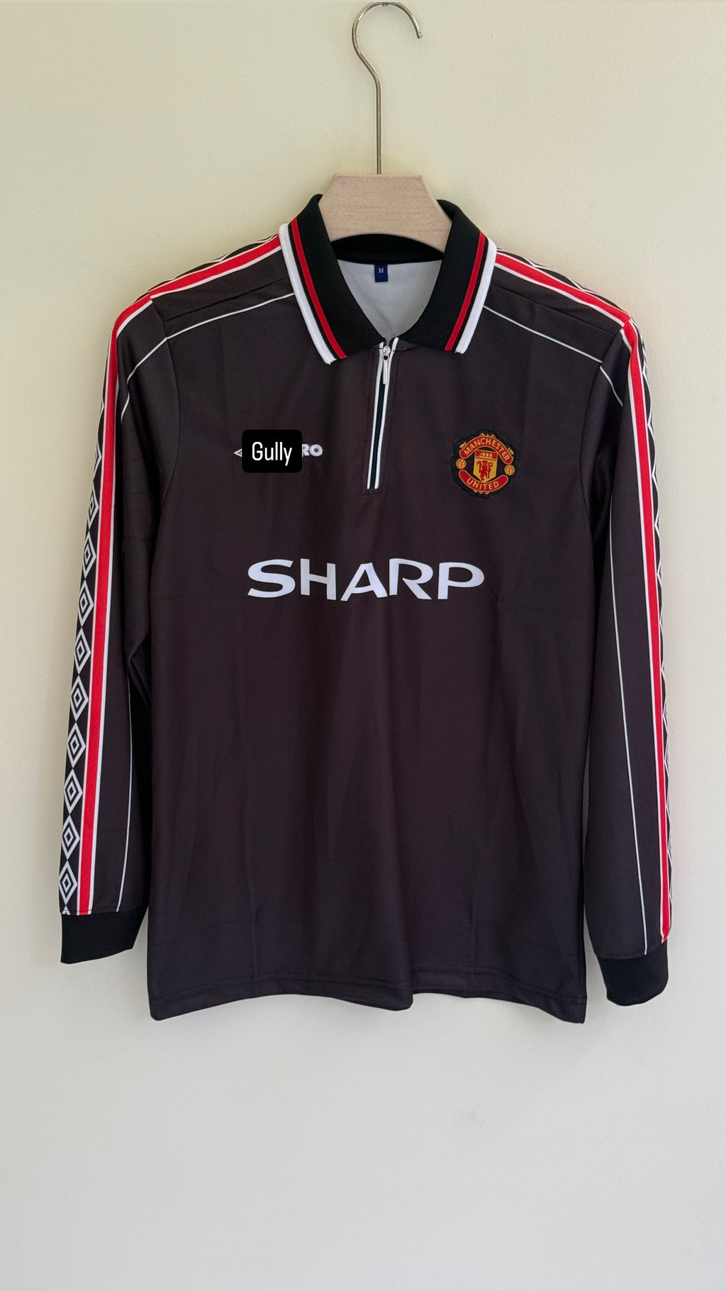 BECKHAM UNITED 1998/99 THIRD KIT POLO FULL SLEEV EMBROIDERY