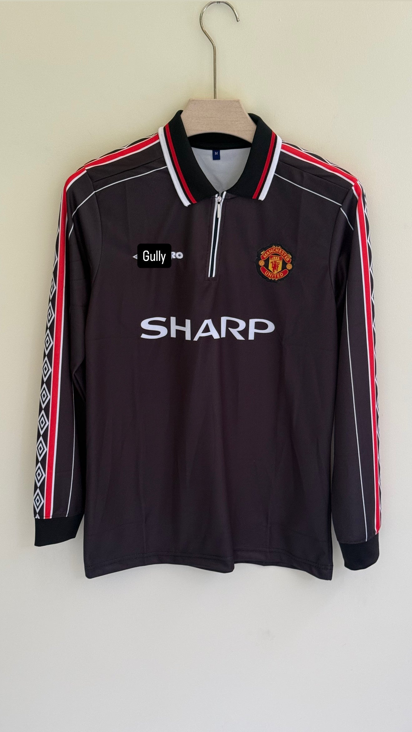 BECKHAM UNITED 1998/99 THIRD KIT POLO FULL SLEEV EMBROIDERY