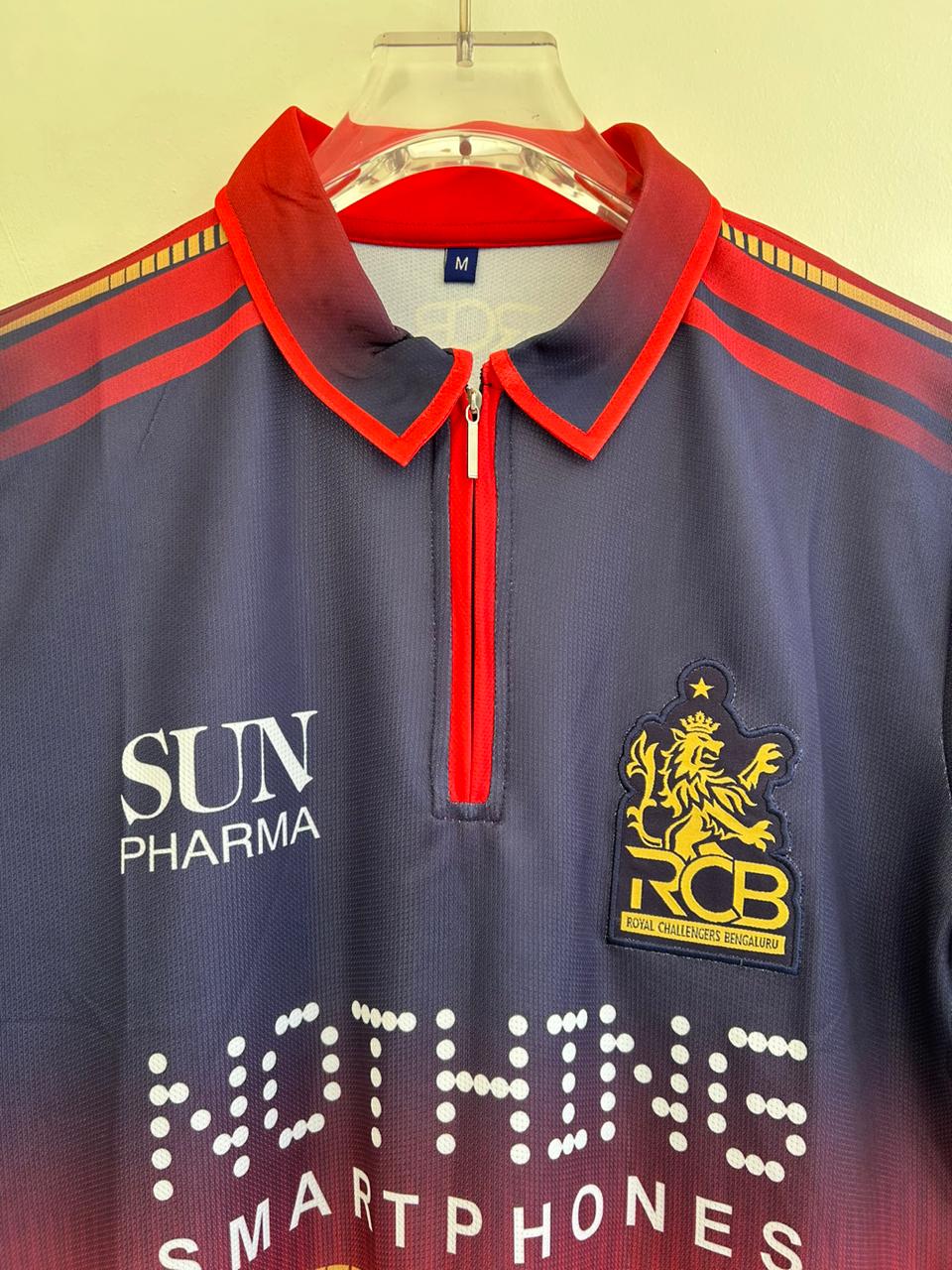 KOHLI RCB HOME KIT POLO ZIP EMBROIDERY