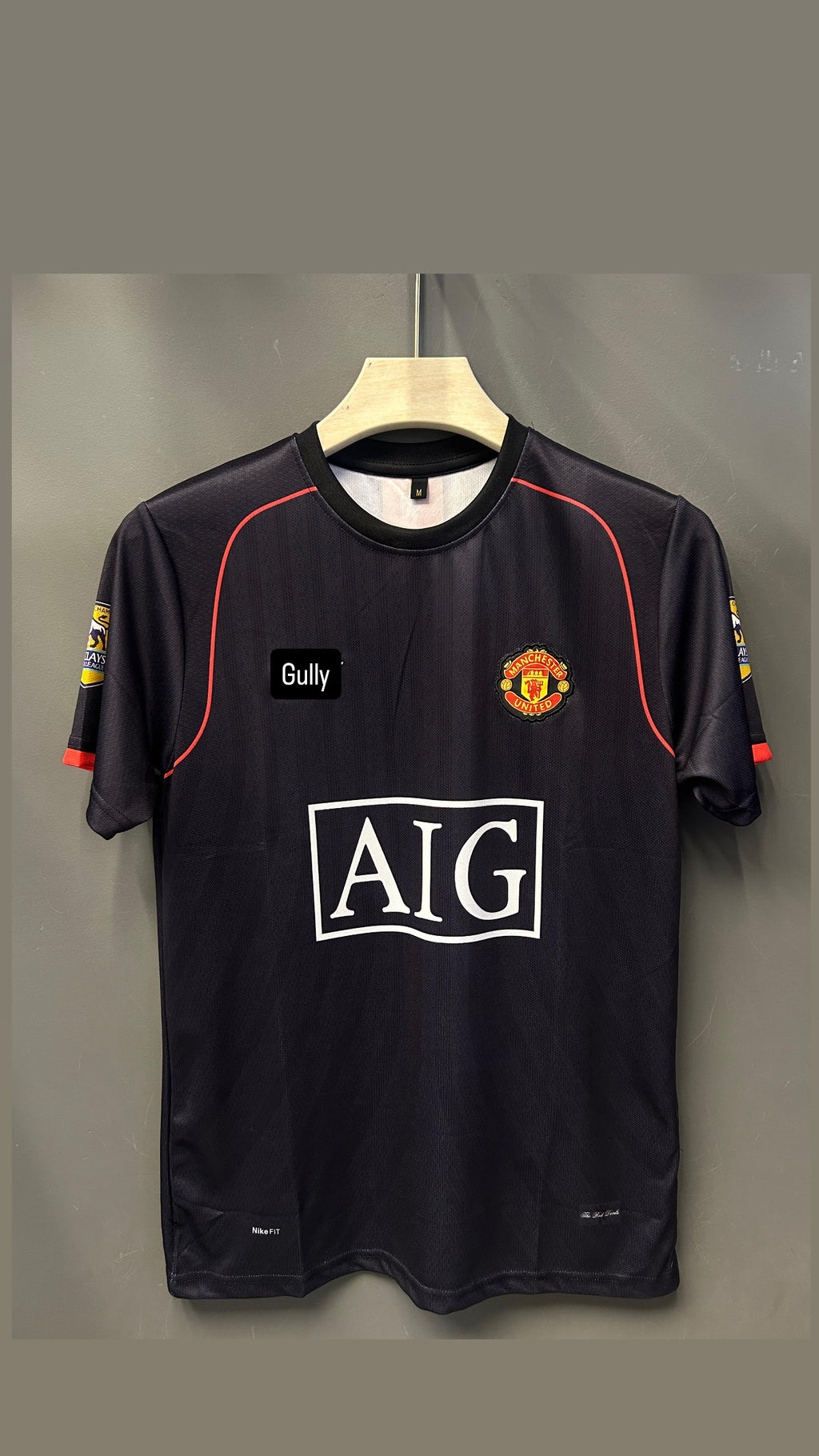 RONALDO UNITED 2008 AWAY KIT BLACK EMBROIDERY