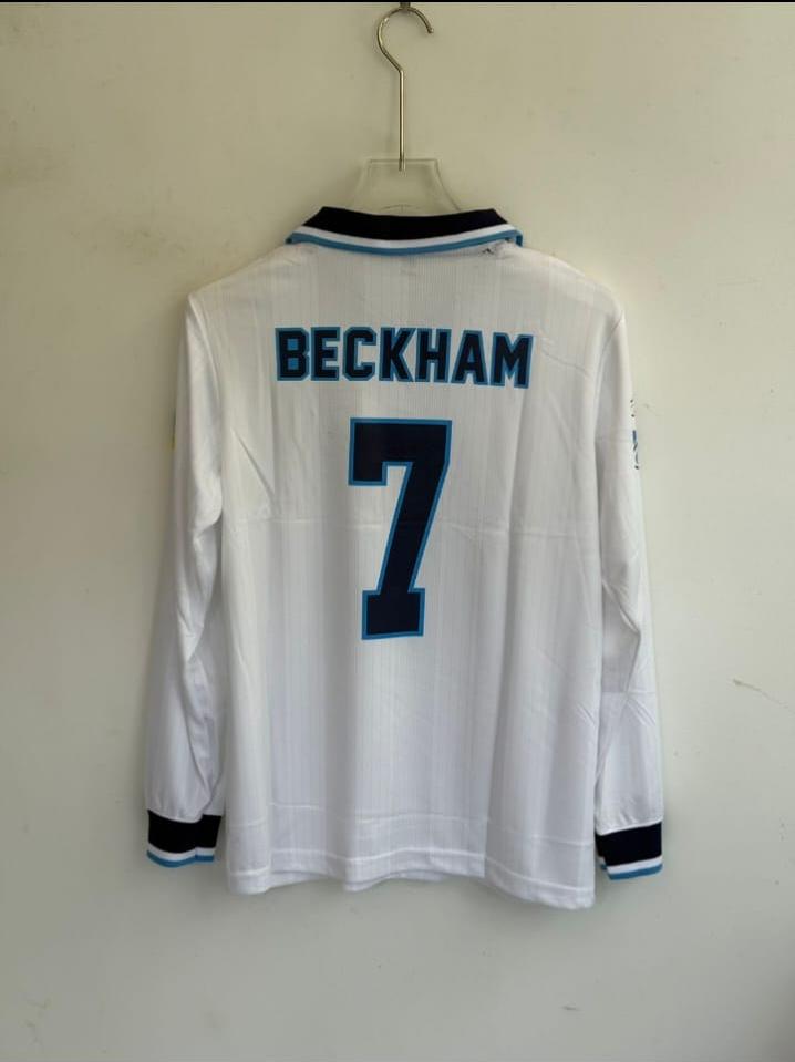 BECKHAM ENGLAND 1996 HOME KIT POLO FULL SLEEV EMBROIDERY